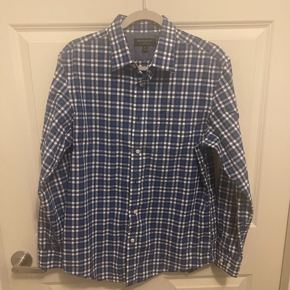 Banana Republic Other - Banana Republic Shirt Mens Medium Long Sleeve Button Up Soft Wash Standard Fit